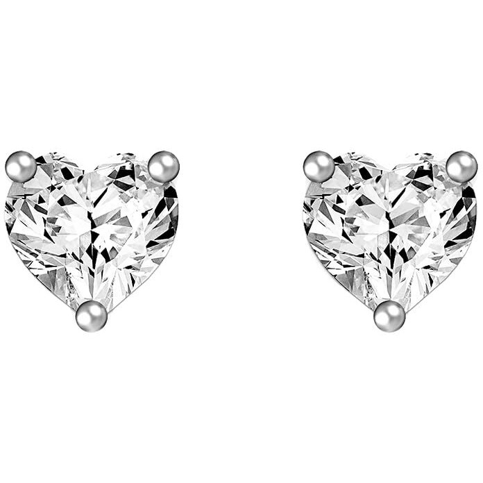 GIVA 925 Silver Classic Silver Zircon Heart Stud Earrings,8Mm|,Rakhi Rakshabandhan Gift For Sister Bhabhi,Gifts For Women & Girls|With Certificate Of Authenticity And 925 Stamp|6 Month Warranty*