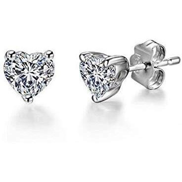 GIVA 925 Silver Classic Silver Zircon Heart Stud Earrings,8Mm|,Rakhi Rakshabandhan Gift For Sister Bhabhi,Gifts For Women & Girls|With Certificate Of Authenticity And 925 Stamp|6 Month Warranty*