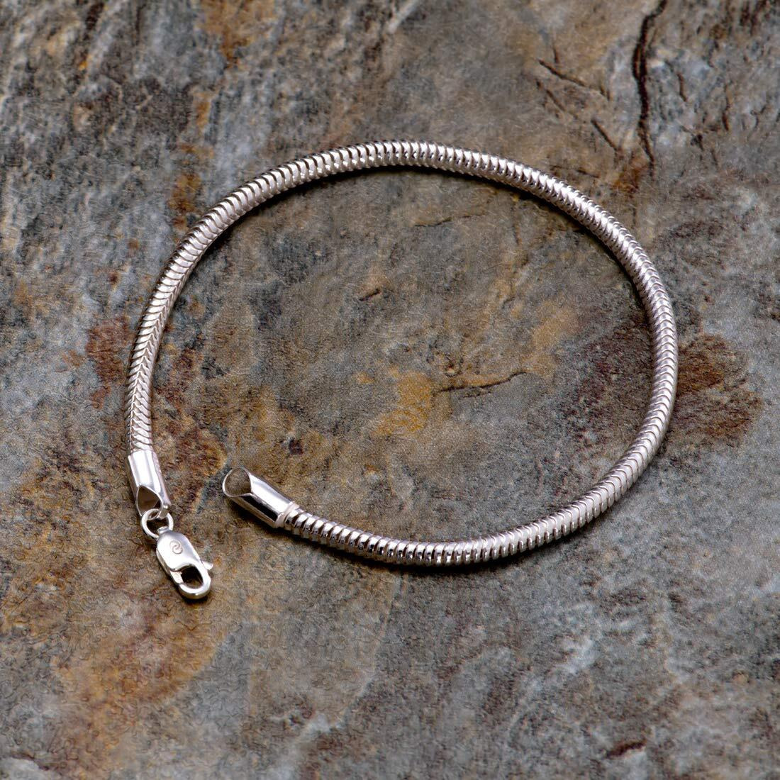 Clara Anti-Tarnish 92.5 Sterling Silver Snake Bracelet 8 inch | Rakhi for Bhai Brother | Gift For Men & Boys