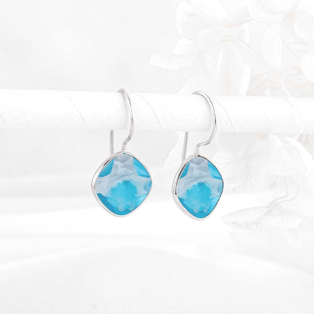 GIVA 925 Silver Aqua Blue Crystal Earrings|Gifts For Girlfriend,Rakhi Rakshabandhan Gift For Sister Bhabhi,Gifts For Women & Girls|With Certificate Of Authenticity And 925 Stamp|6 Month Warranty*