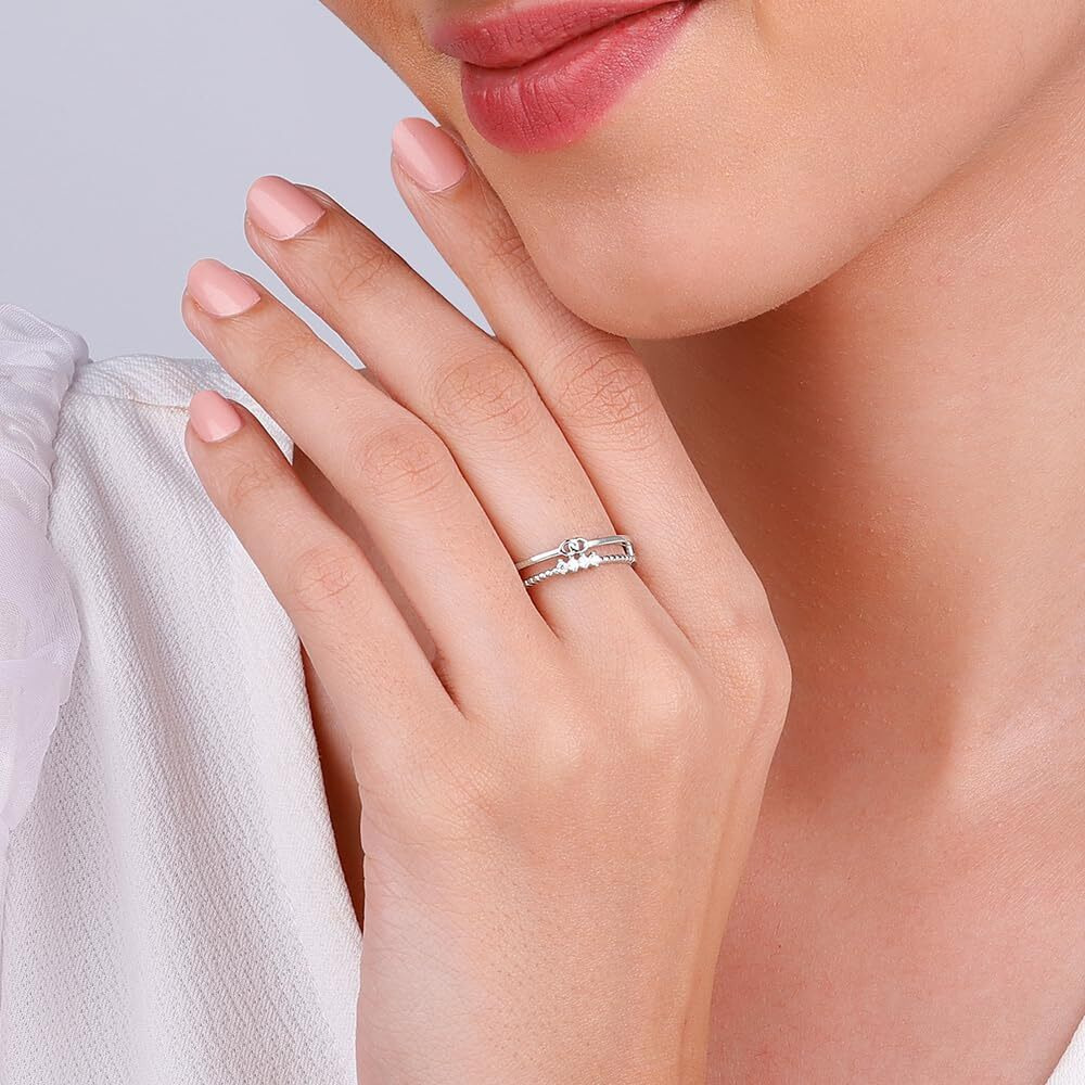 GIVA 925 Silver Interlocked Ring, Adjustable | Rakhi Rakshabandhan Gift for Sister Bhabhi, Gifts for Women & Girls | With Certificate of Authenticity and 925 Stamp | 6 Months Warranty*