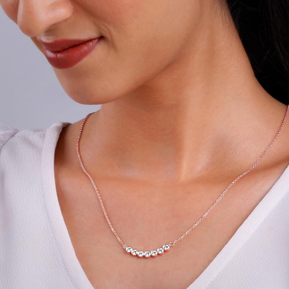 GIVA 925 Silver Rose Gold Sweet Love Necklace | Rakhi Rakshabandhan Gift for Sister Bhabhi, Pendant to Gift Women & Girls | With Certificate of Authenticity and 925 Stamp | 6 Month Warranty*