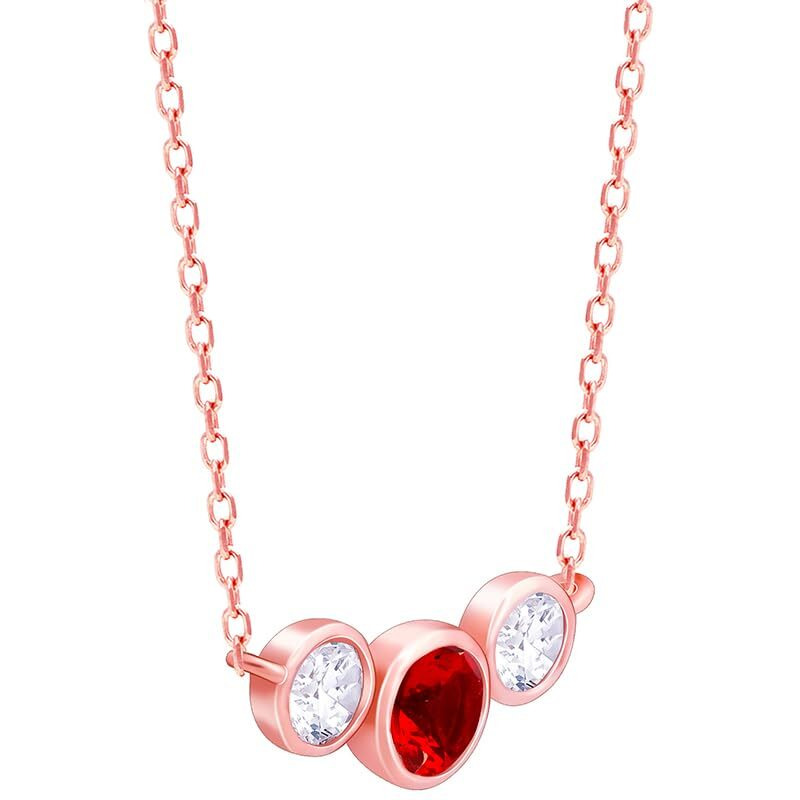 GIVA 925 Silver Rose Gold Scarlet Trio Necklace|Rakhi Rakshabandhan Gift for Sister Bhabhi, Gifts for Women & Girls| With Certificate of Authenticity and 925 Stamp | 6 Months Warranty*