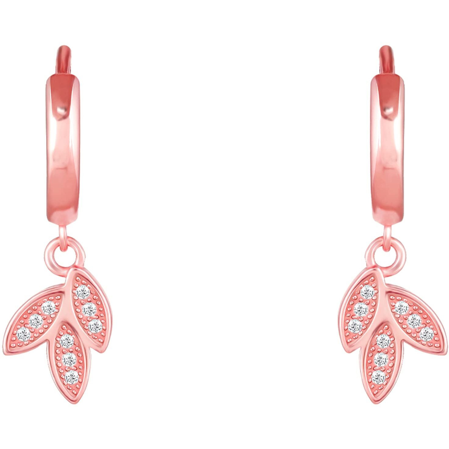 GIVA 925 Silver Rose Gold Petal Trio Hoop Earrings | Rakhi Rakshabandhan Gift for Sister Bhabhi, Gifts for Women & Girls | With Certificate of Authenticity and 925 Stamp | 6 Month Warranty*