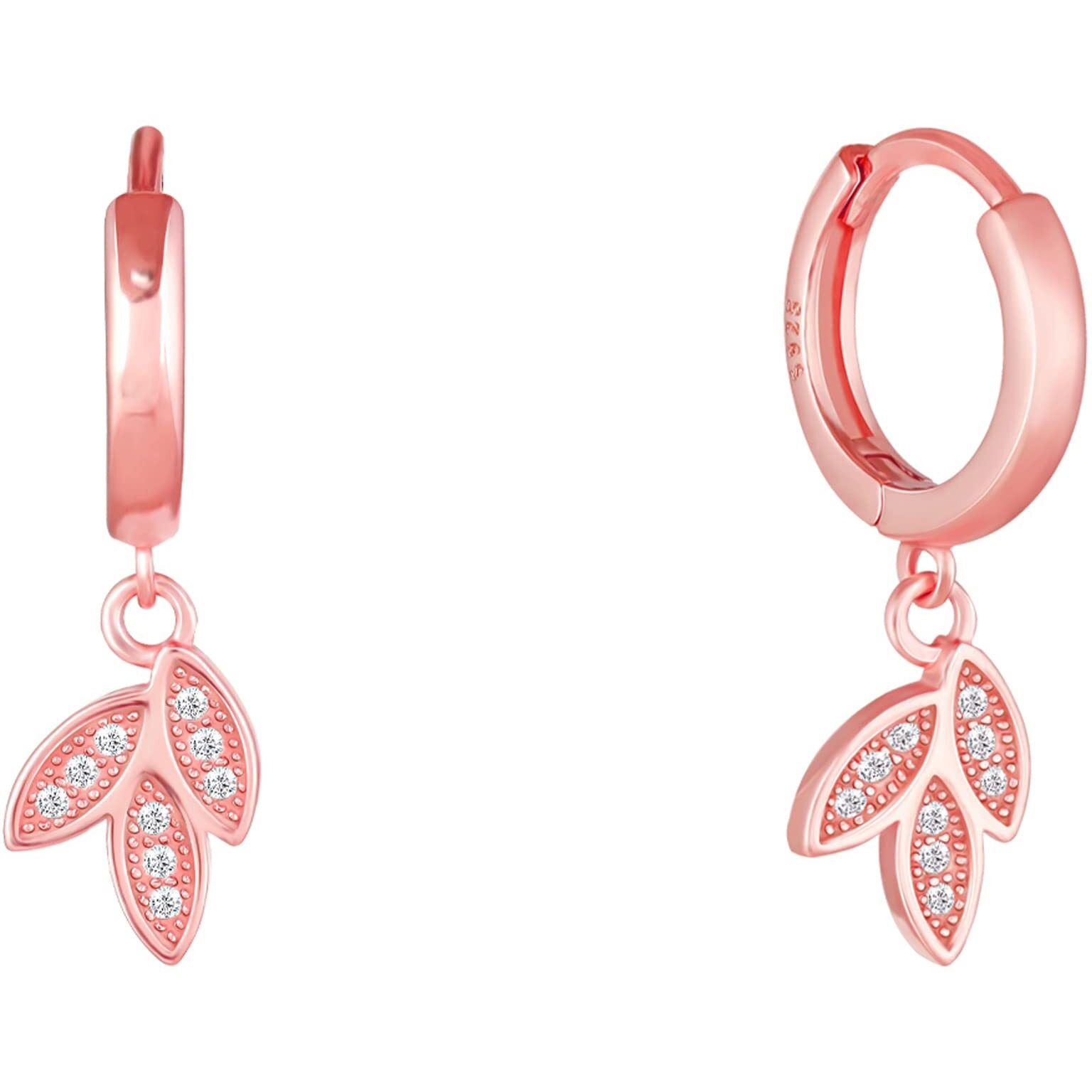 GIVA 925 Silver Rose Gold Petal Trio Hoop Earrings | Rakhi Rakshabandhan Gift for Sister Bhabhi, Gifts for Women & Girls | With Certificate of Authenticity and 925 Stamp | 6 Month Warranty*