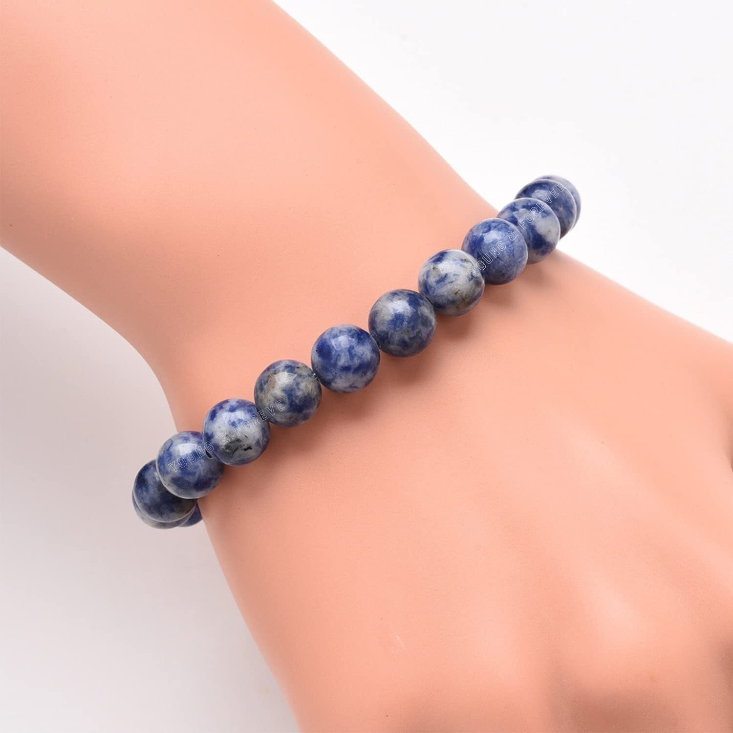 Young & Forever Gift Rakhi for Brother Mens Beaded Bracelets Lava Rock Stone Beads for Women Anxiety Volcanic Lava Bracelet Long Distance Relationships Sodalite Couples Bracelets Set of 2 Gift