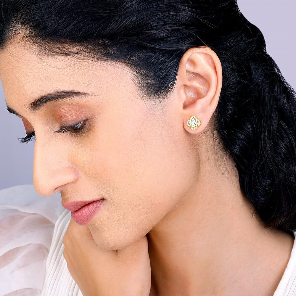 GIVA 925 Silver Gold Pansy Flower Earrings|Gifts For Girlfriend,Rakhi Rakshabandhan Gift For Sister Bhabhi,Gifts For Women & Girls|With Certificate Of Authenticity And 925 Stamp|6 Month Warranty*