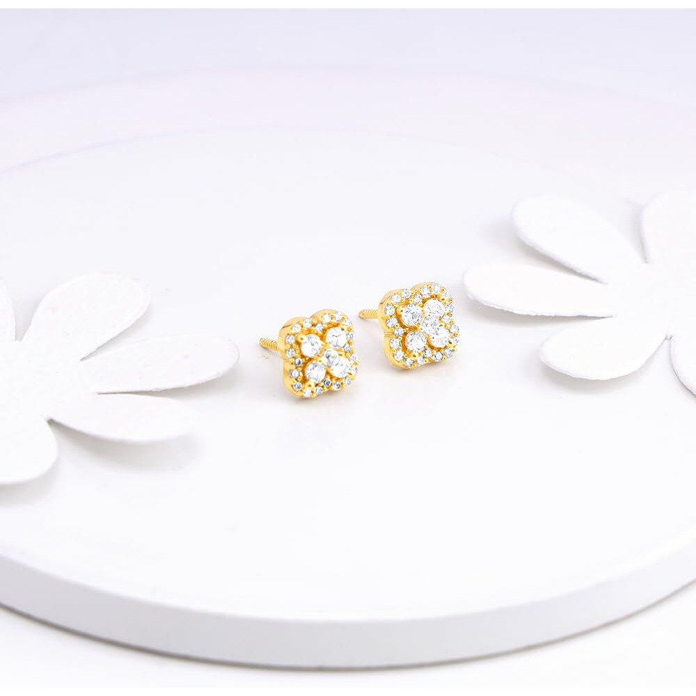 GIVA 925 Silver Gold Pansy Flower Earrings|Gifts For Girlfriend,Rakhi Rakshabandhan Gift For Sister Bhabhi,Gifts For Women & Girls|With Certificate Of Authenticity And 925 Stamp|6 Month Warranty*
