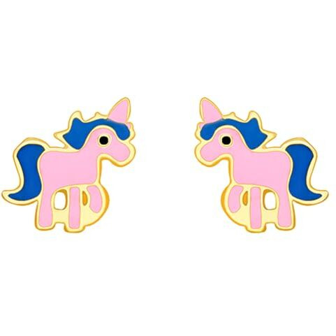 GIVA Sterling Silver Golden Pie Unicorn Kids Earrings |Gifts for Girlfriend, Rakhi Rakshabandhan Gift Brother Sister, Birthday Gifts for Kids | With Certificate of Authenticity and 925 Stamp | 6 Month Warranty*