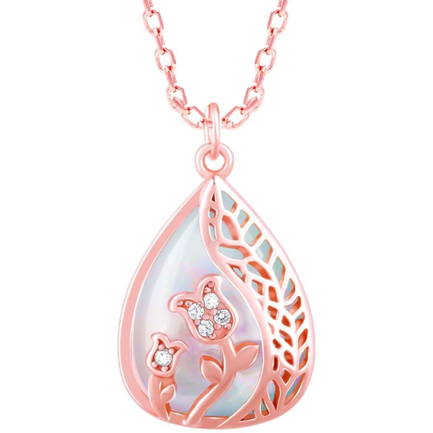 GIVA 925 Silver Rose Gold Divine Bloom Pendant With Link Chain|Rakhi Rakshabandhan Gift For Sister Bhabhi,Gifts For Women & Girls|With Certificate Of Authenticity And 925 Stamp|6 Months Warranty*