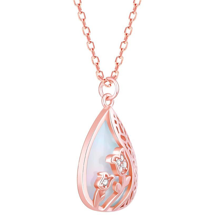 GIVA 925 Silver Rose Gold Divine Bloom Pendant With Link Chain|Rakhi Rakshabandhan Gift For Sister Bhabhi,Gifts For Women & Girls|With Certificate Of Authenticity And 925 Stamp|6 Months Warranty*
