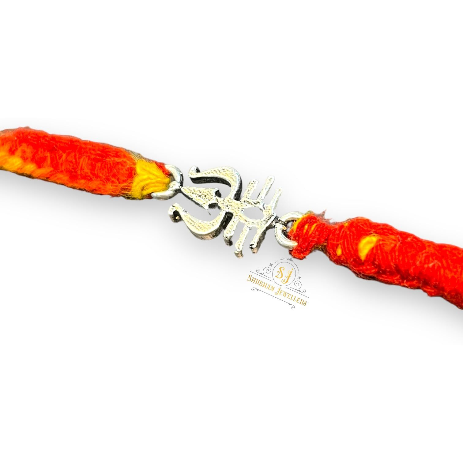 SJ SHUBHAM JEWELLERS 925 Sterling Silver Rakhi for brother Shiva Tilak Bracelet Raksha Bandhan Pure Cotton For Men, Boys, Kids Rakhi With Roli Chawal