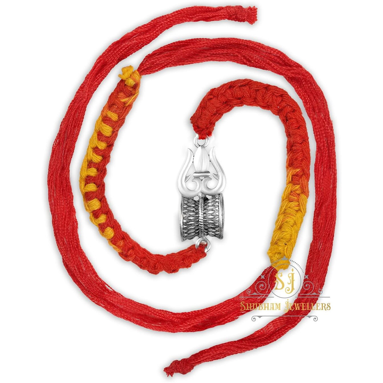 SJ SHUBHAM JEWELLERS 925 Sterling Silver Rakhi for brother God Rakhi Bracelet Raksha Bandhan Pure Cotton For Men, Boys, Kids Rakhi With Roli Chawal
