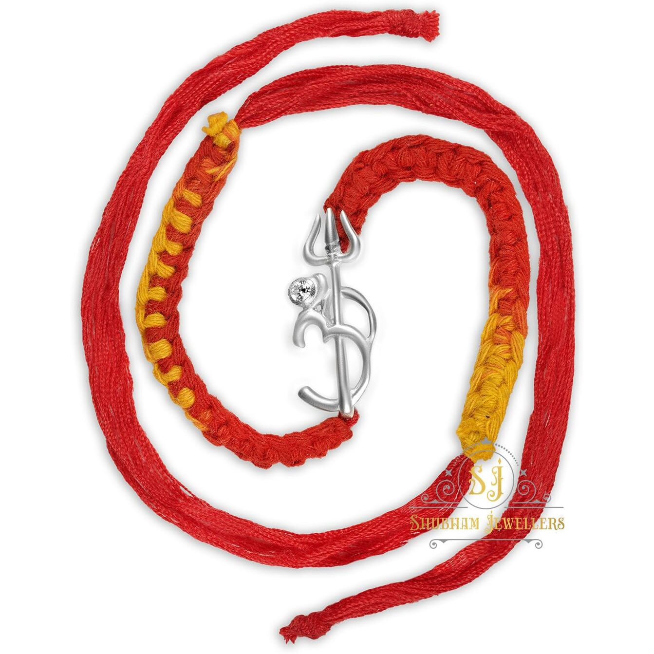 SJ SHUBHAM JEWELLERS Pure 925 Sterling Silver Rakhi for brother Charm Bracelet Raksha Bandhan With Pure Cotton Thread For Men, Boys, Rakhis Omtrwhtfba