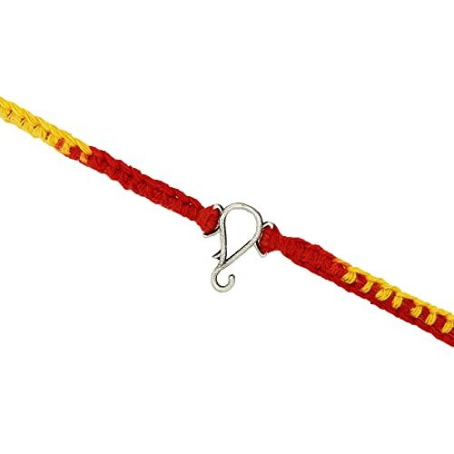 SJ SHUBHAM JEWELLERS 925 Sterling Silver Rakhi for brother God Rakhi Bracelet Raksha Bandhan Pure Cotton For Men, Boys, Kids Rakhi With Roli Chawal
