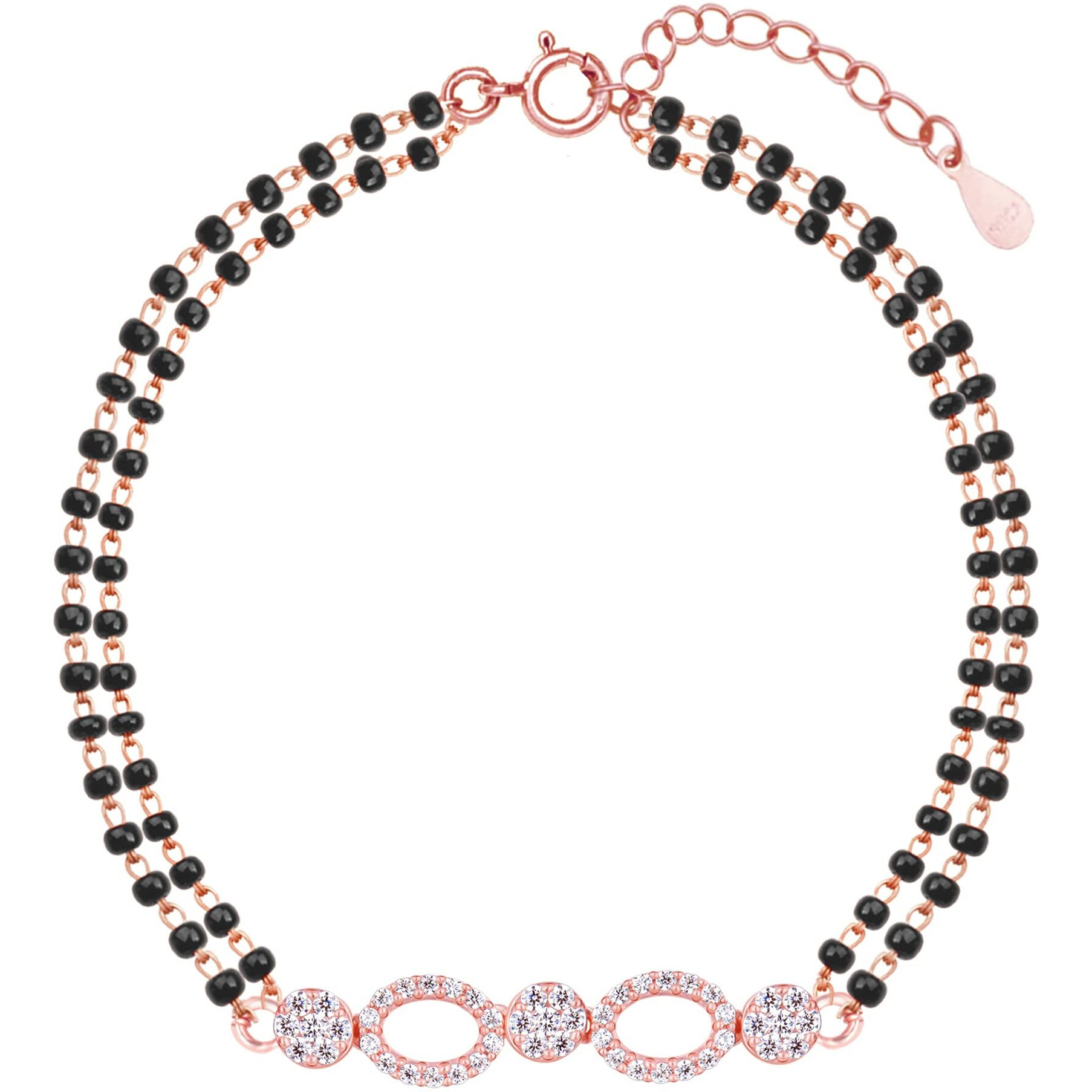 GIVA 925 Silver Rose Gold Commitment Mangalsutra Bracelet,Adjustable|Rakhi Rakshabandhan Gift For Sister Bhabhi,Gifts For Women&Girls|With Certificate Of Authenticity And 925 Stamp|6 Month Warranty*