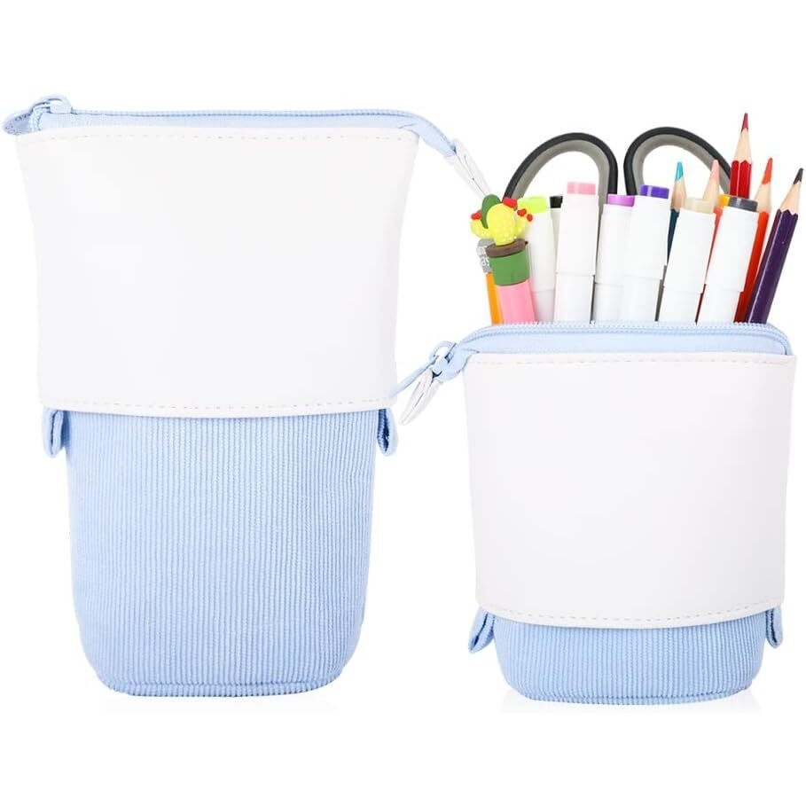 Dravina Cute Boba Pencil Pouch Rakhi Gift for Brother Standing Pencil Case Telescopic Pen Holder For School Students, Office Women, Teens, Girls & Boys, Stationery Pouch For Girls, Korean Pencil Pouch