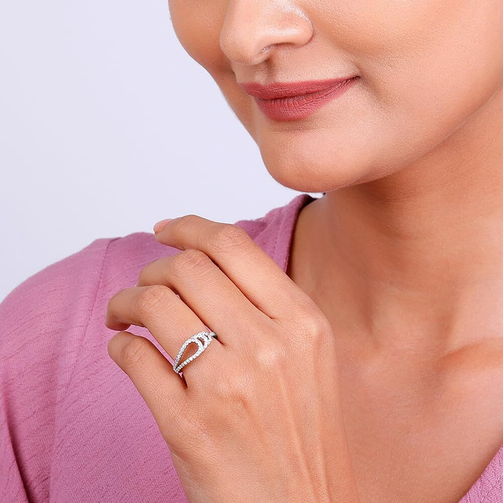 GIVA 925 Silver Trailing Loop Ring,Fixed size,Indian - 11 | Rakhi Rakshabandhan Gift for Sister Bhabhi, Gifts for Women & Girls | With Certificate of Authenticity and 925 Stamp | 6 Months Warranty*