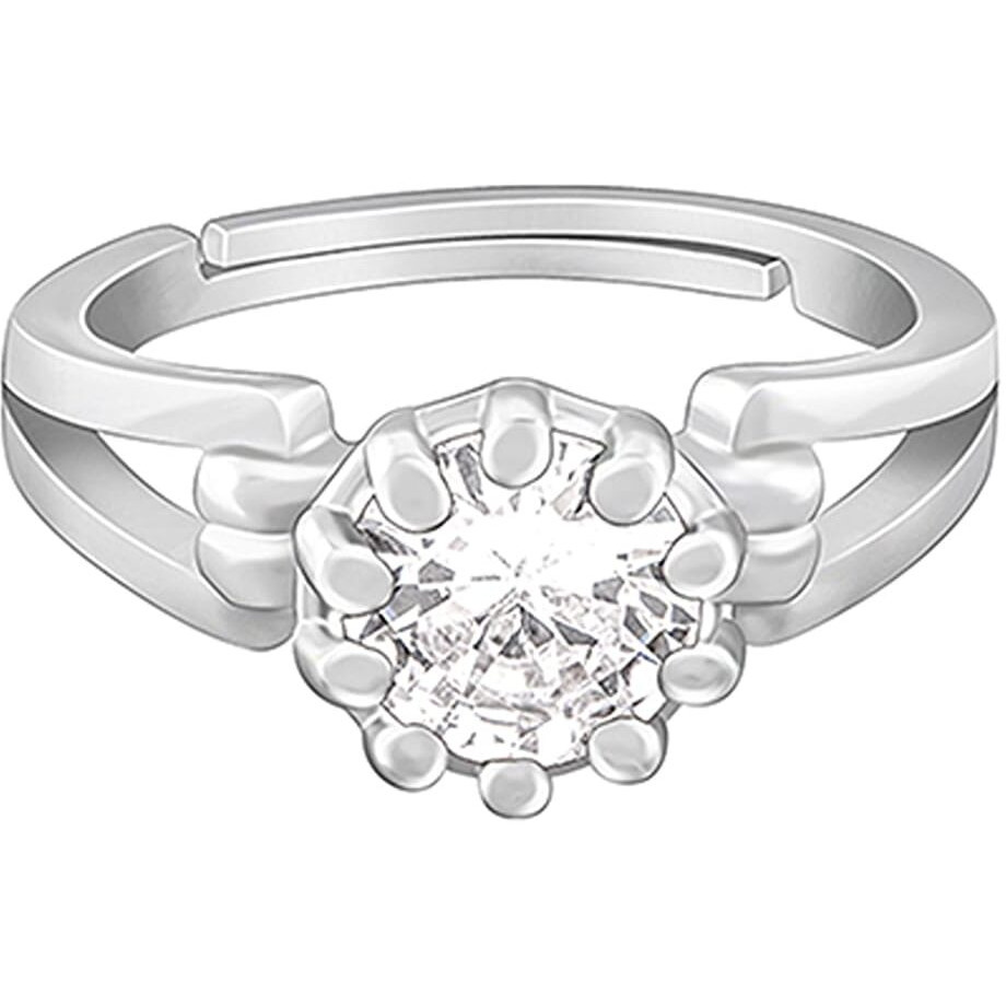 GIVA 925 Silver Zircon Loop Ring, Adjustable | Gifts for Girlfriend, Rakhi Rakshabandhan Gift for Sister Bhabhi , Gifts for Women & Girls | With Certificate of Authenticity and 925 Stamp | 6 Month Warranty*