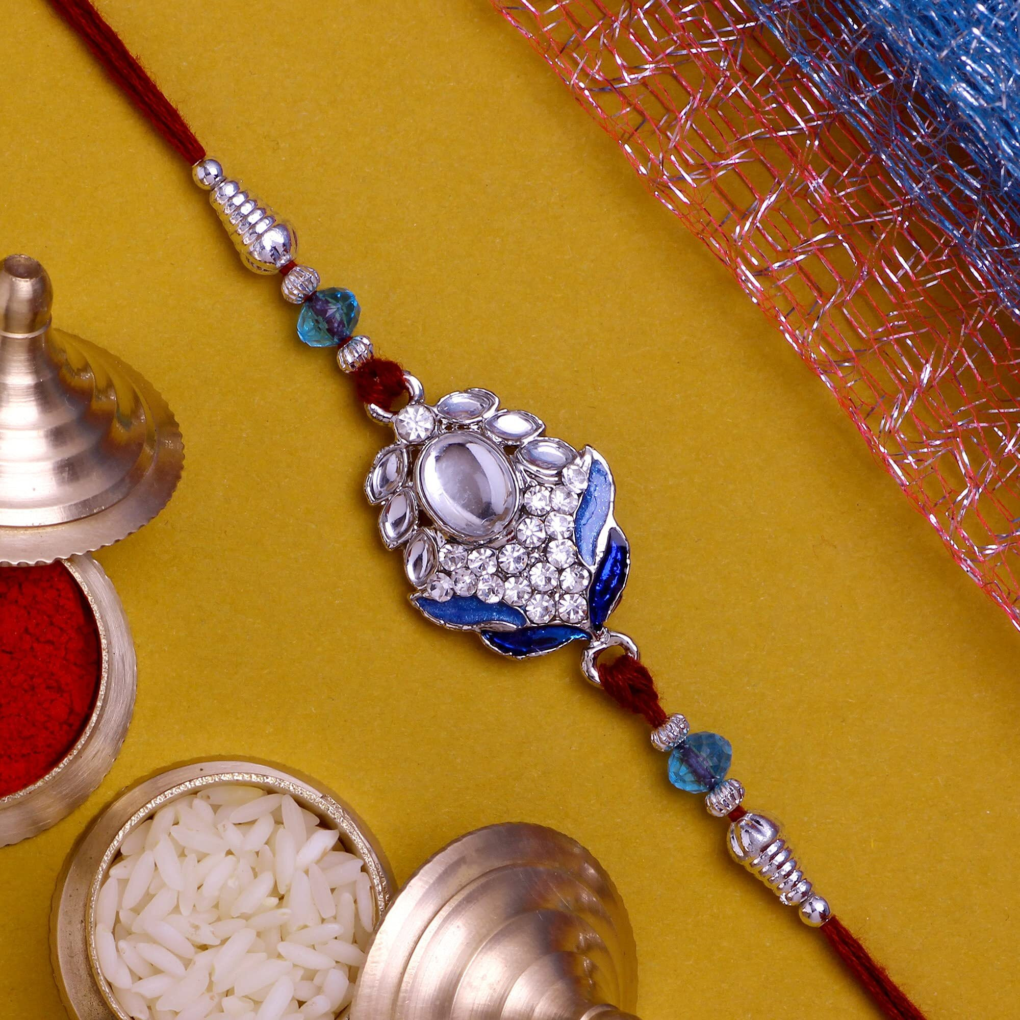 Mahi Charming Peacock Shaped Combo Rakhi For Men/Boys (PACO1104526PR) (Style-1)