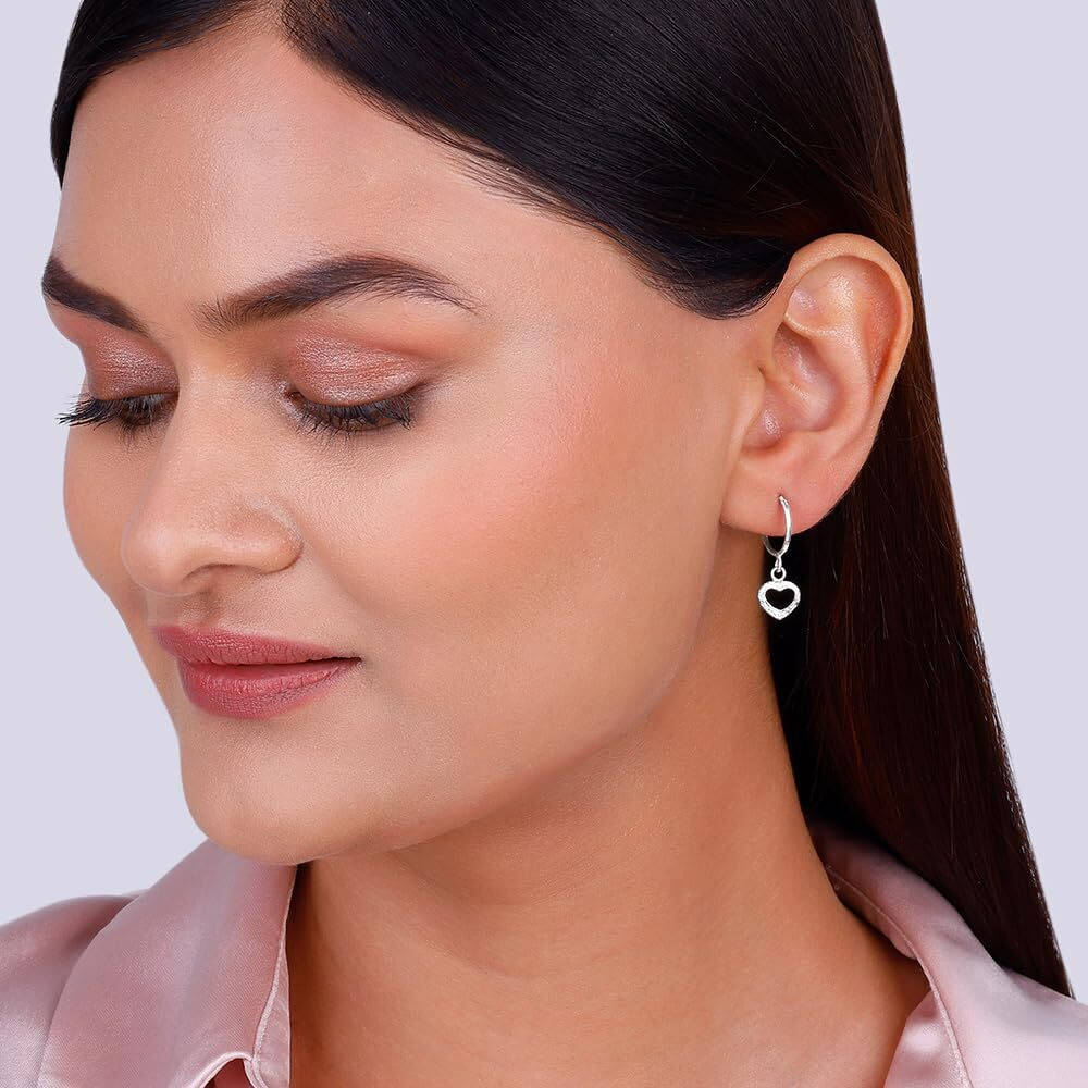 GIVA 925 Silver Small Heart Drop Earrings,Rakhi Rakshabandhan Gift for Sister Bhabhi, Gifts for Women & Girls| With Certificate of Authenticity and 925 Stamp | 6 Month Warranty*