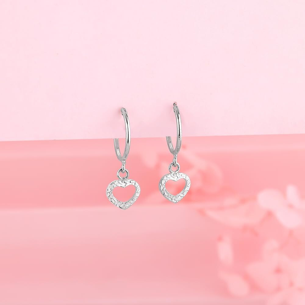 GIVA 925 Silver Small Heart Drop Earrings,Rakhi Rakshabandhan Gift for Sister Bhabhi, Gifts for Women & Girls| With Certificate of Authenticity and 925 Stamp | 6 Month Warranty*