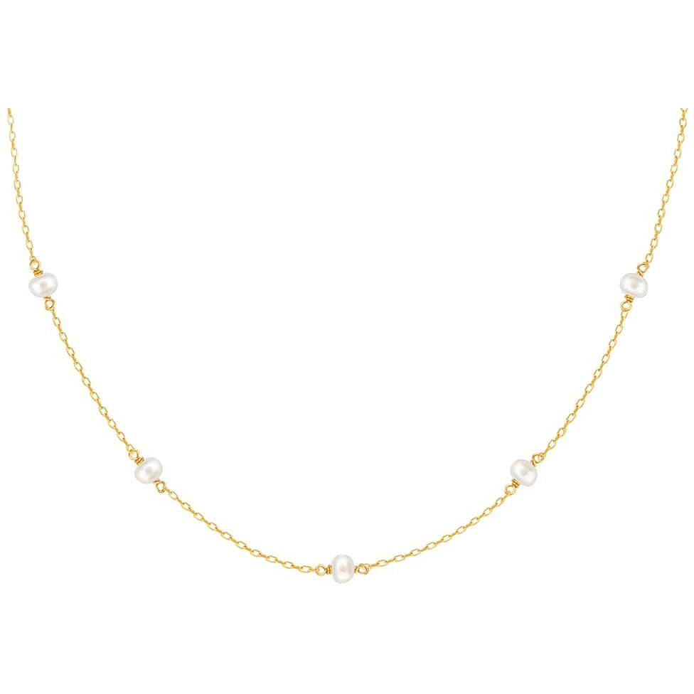 GIVA Silver Golden Delicate Pearl Necklace|Rakhi Rakshabandhan Gift For Sister Bhabhi,Gifts For Women&Girls,Pendant To Women&Girls|With Certificate Of Authenticity And 925 Stamp|6 Month Warranty*