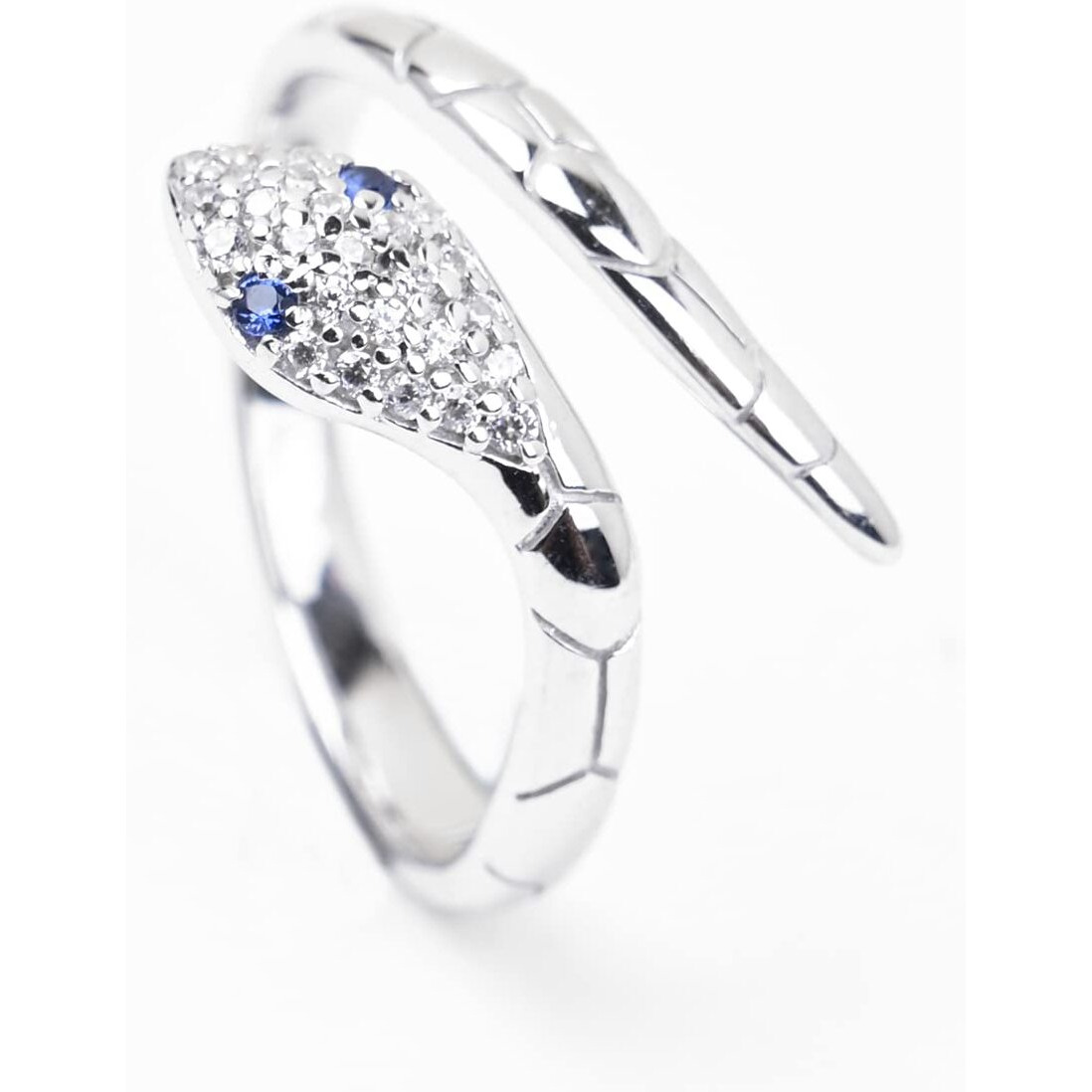 Clara Pure 925 Sterling Silver Snake Finger Ring with Adjustable Band | Rakhi Rakshabandhan Gift for Sister Bhabhi | Gift for Women Girls Wife Girlfriend | Swiss Zircon Rhodium Plated