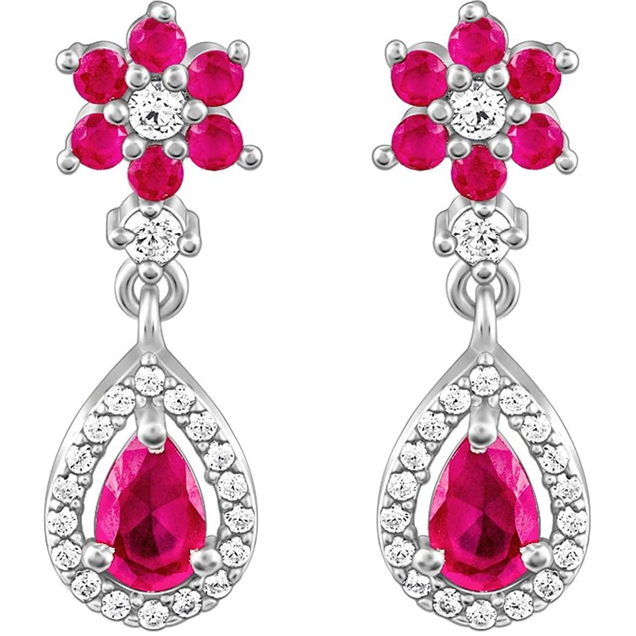 GIVA 925 Silver Pink Flower Mini Drop Earrings| Rakhi Rakshabandhan Gift for Sister Bhabhi, Gifts for Women & Girls| With Certificate of Authenticity and 925 Stamp | 6 Months Warranty*