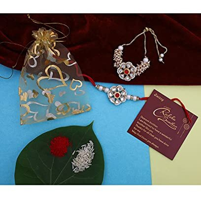SMIZZY  (RE)TOUCHING LIVES Smizzy Men Bracelet Rakhi for Bhaiya Bhabhi combo set Rakshabandhan, White