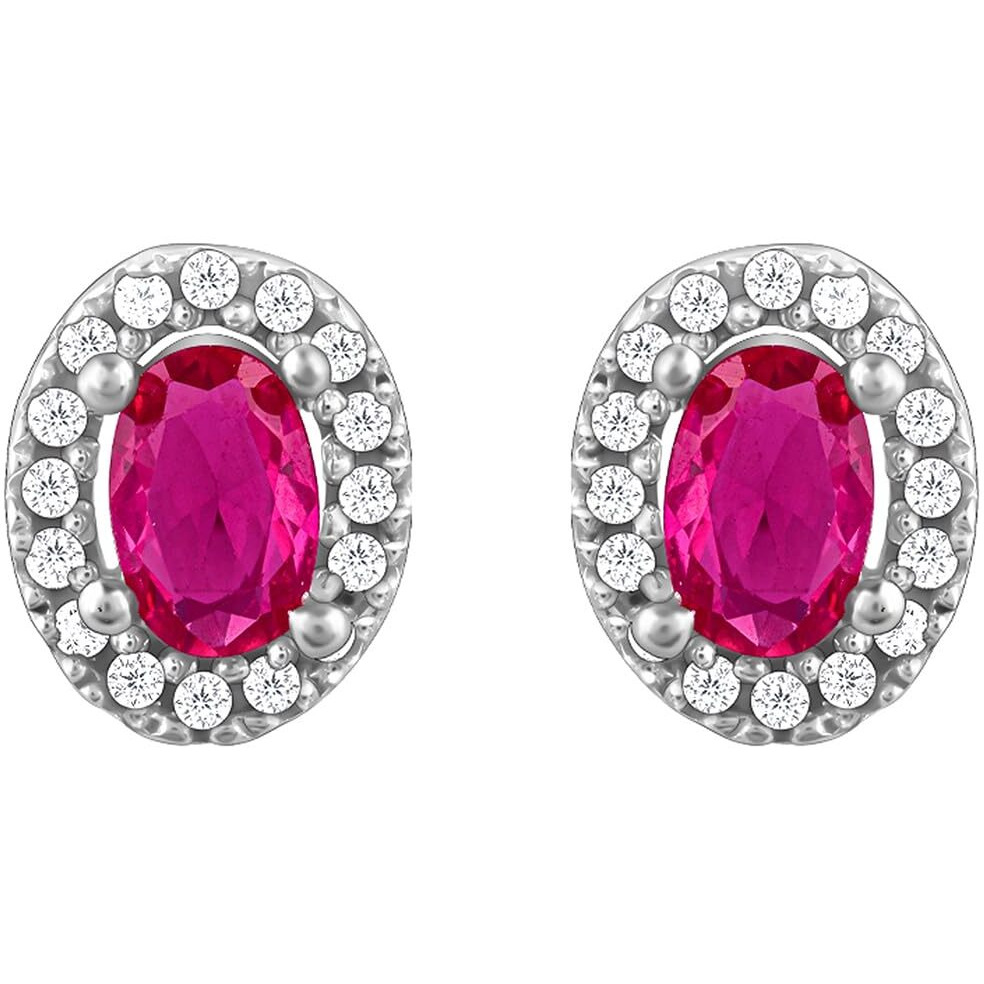 GIVA 925 Silver Pink Oval Halo Studs| Gifts for Girlfriend, Rakhi Rakshabandhan Gift for Sister Bhabhi, Gifts for Women & Girls | With Certificate of Authenticity and 925 Stamp | 6 Month Warranty*