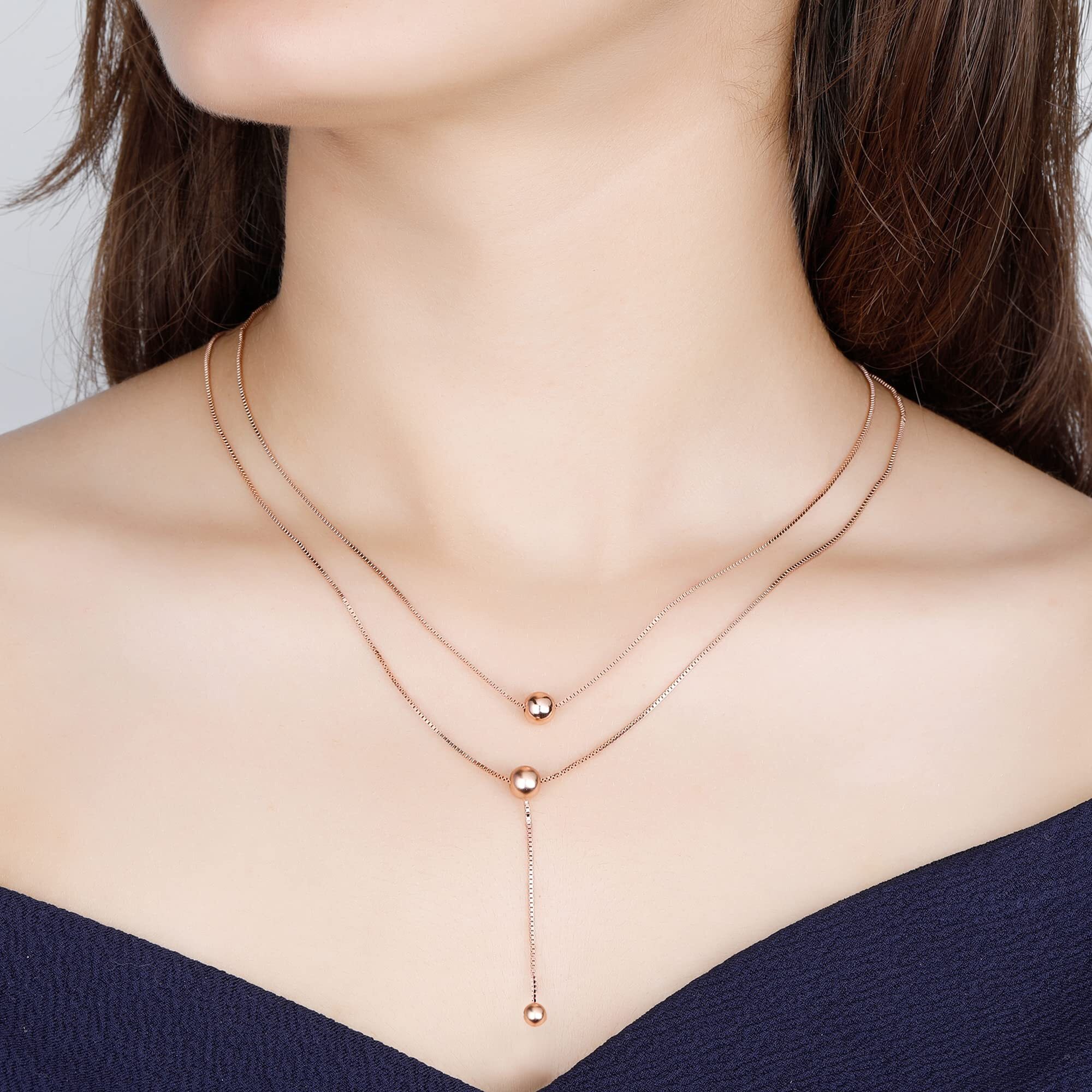 GIVA 925 Silver Rosegold Terrific Trio Necklace|Rakhi Rakshabandhan Gift For Sister Bhabhi,Pendant To Gift Women&Girls|With Certificate Of Authenticity And 925 Stamp|6 Month Warranty*