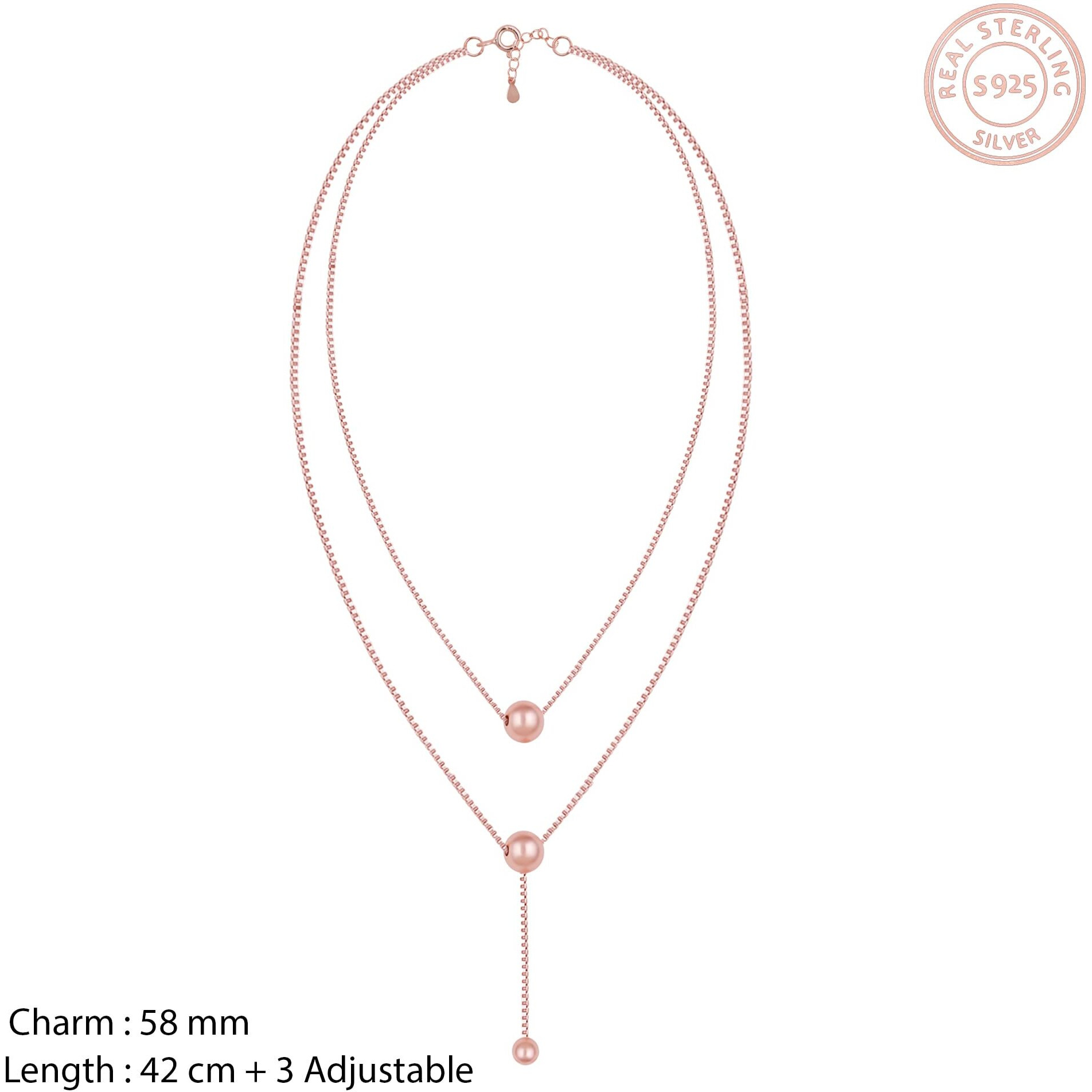 GIVA 925 Silver Rosegold Terrific Trio Necklace|Rakhi Rakshabandhan Gift For Sister Bhabhi,Pendant To Gift Women&Girls|With Certificate Of Authenticity And 925 Stamp|6 Month Warranty*
