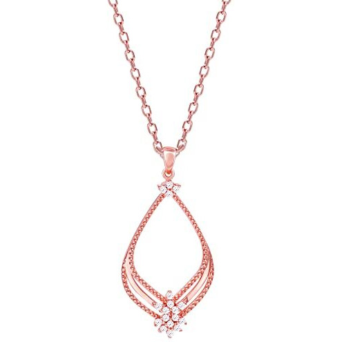 GIVA 925 Silver Rose Gold Princess Pendant With Link Chain|Rakhi Rakshabandhan Gift For Sister Bhabhi,Pendant To Gift Women & Girls|With Certificate Of Authenticity And 925 Stamp|6 Months Warranty*