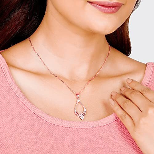 GIVA 925 Silver Rose Gold Princess Pendant With Link Chain|Rakhi Rakshabandhan Gift For Sister Bhabhi,Pendant To Gift Women & Girls|With Certificate Of Authenticity And 925 Stamp|6 Months Warranty*