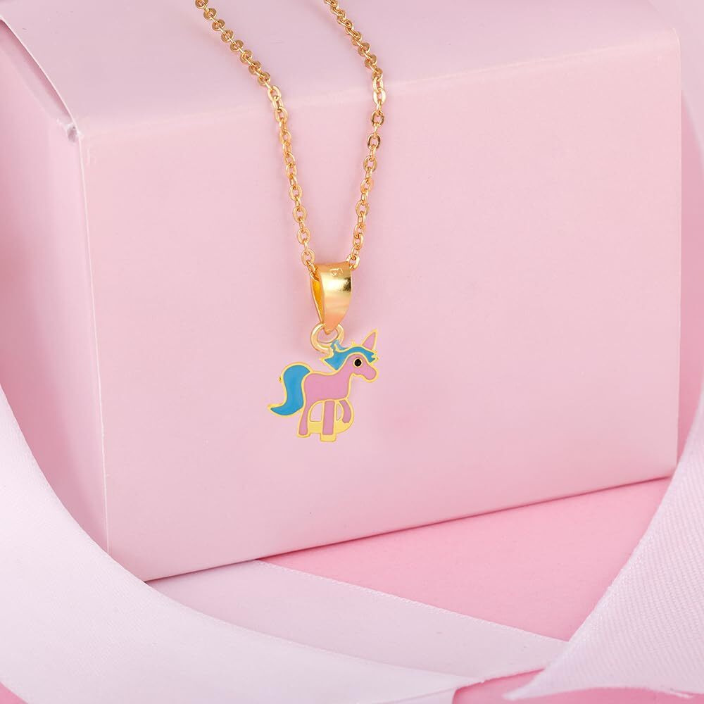 GIVA Girl Silver Golden Twilight Sparkle Pendant With Link Chain | Rakhi Rakshabandhan Gift Brother Sister, Birthday Gifts for Kids | With Certificate Of Authenticity And 925 Stamp | 6 Month Warranty