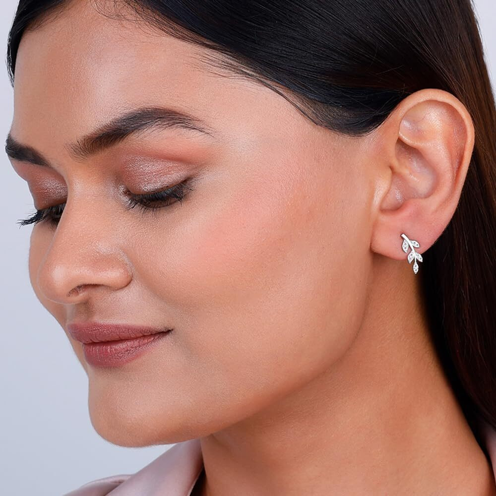 GIVA 925 Silver Leaf Earrings | Rakhi Rakshabandhan Gift for Sister Bhabhi, Gifts for Women & Girls | With Certificate of Authenticity and 925 Stamp | 6 Month Warranty*