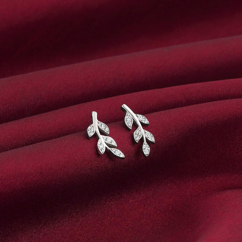 GIVA 925 Silver Leaf Earrings | Rakhi Rakshabandhan Gift for Sister Bhabhi, Gifts for Women & Girls | With Certificate of Authenticity and 925 Stamp | 6 Month Warranty*