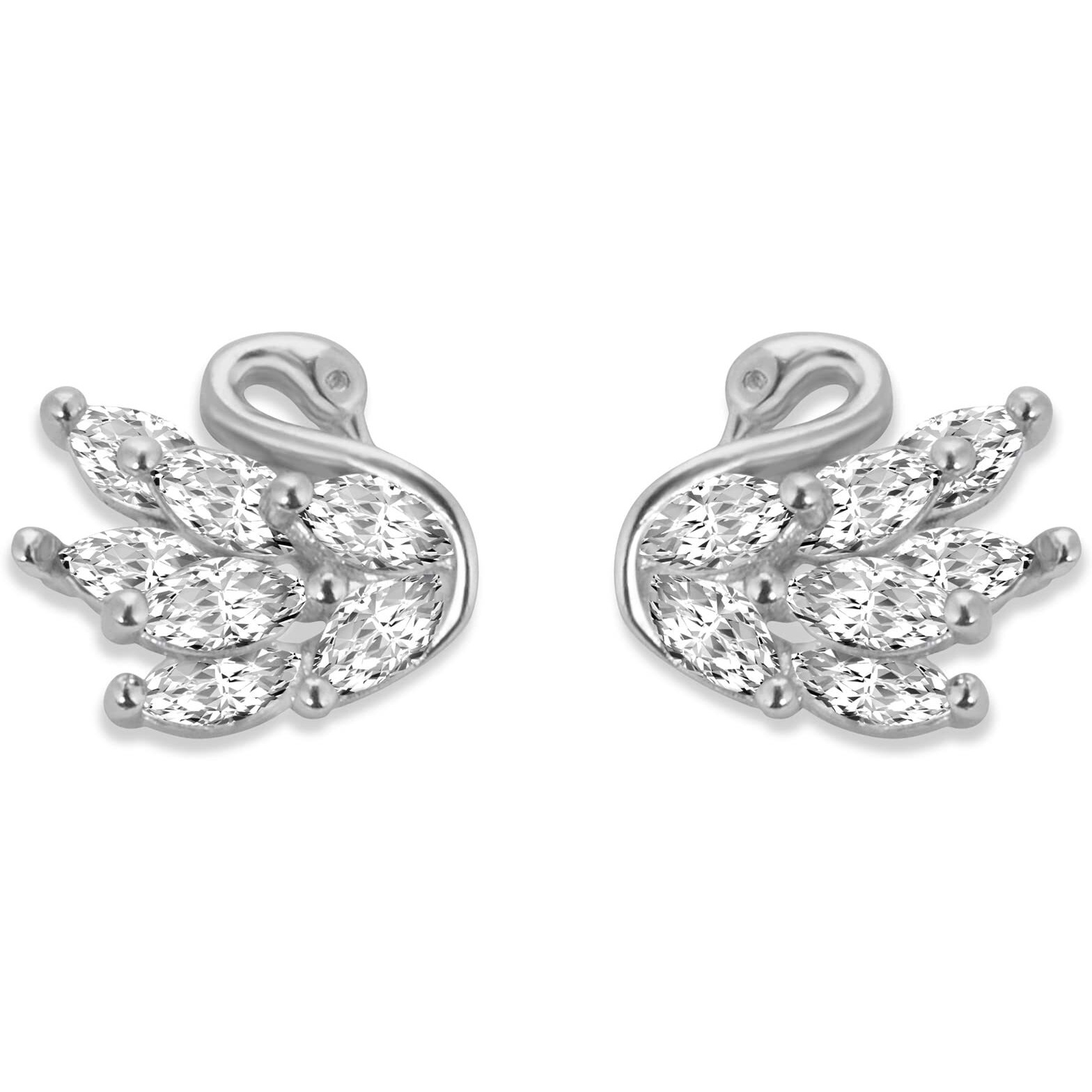 GIVA 925 Silver Manalis Shining Swan Studs|Gifts For Girlfriend,Rakhi Rakshabandhan Gift For Sister Bhabhi,Gifts For Women & Girls|With Certificate Of Authenticity And 925 Stamp|6 Month Warranty*