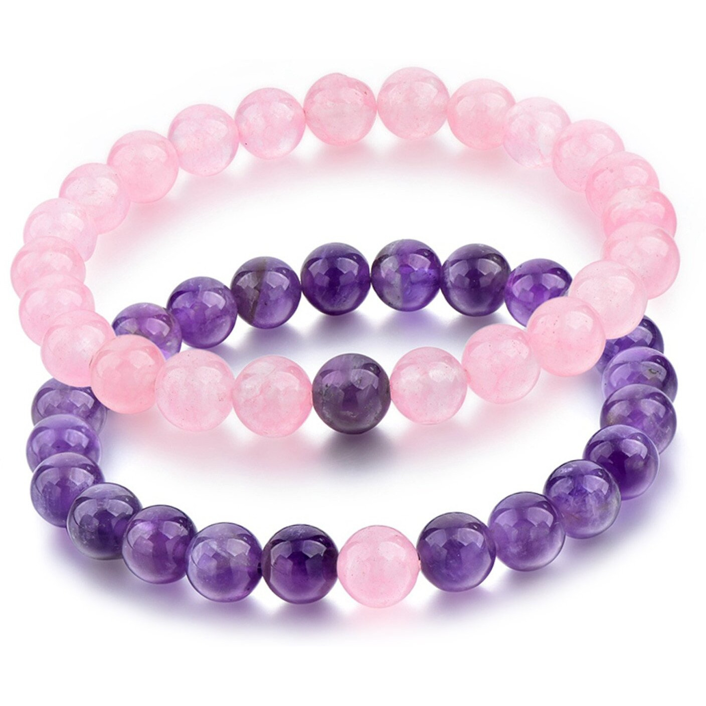 Young & Forever Valentine Gift rakhi gift for sister rakhi gift for brother friendship day gift for best friend Dvine Unisex Lovely Couples Abundance Amethyst Rose Quartz