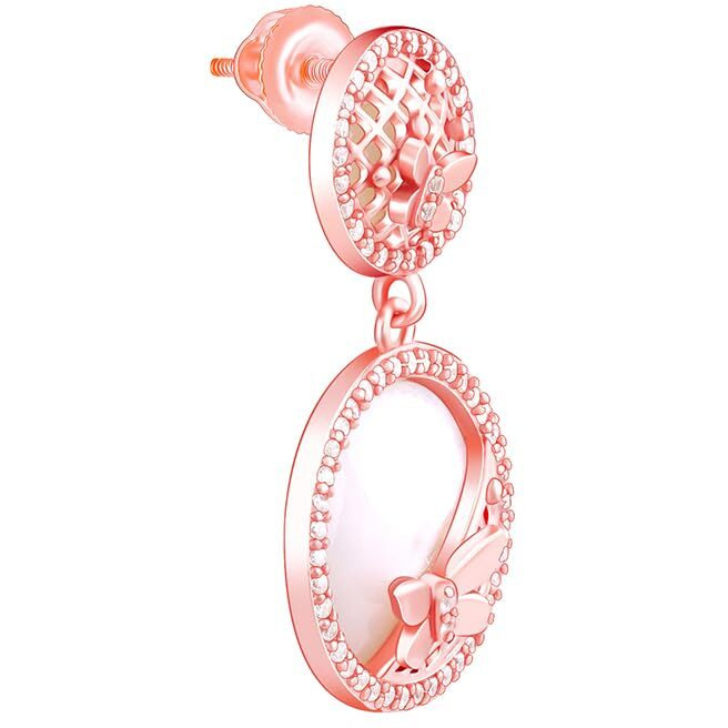 GIVA 925 Silver Rose Gold Filigree Elegance Earrings| Rakhi Rakshabandhan Gift for Sister Bhabhi, Gifts for Women & Girls | With Certificate of Authenticity and 925 Stamp | 6 Months Warranty*