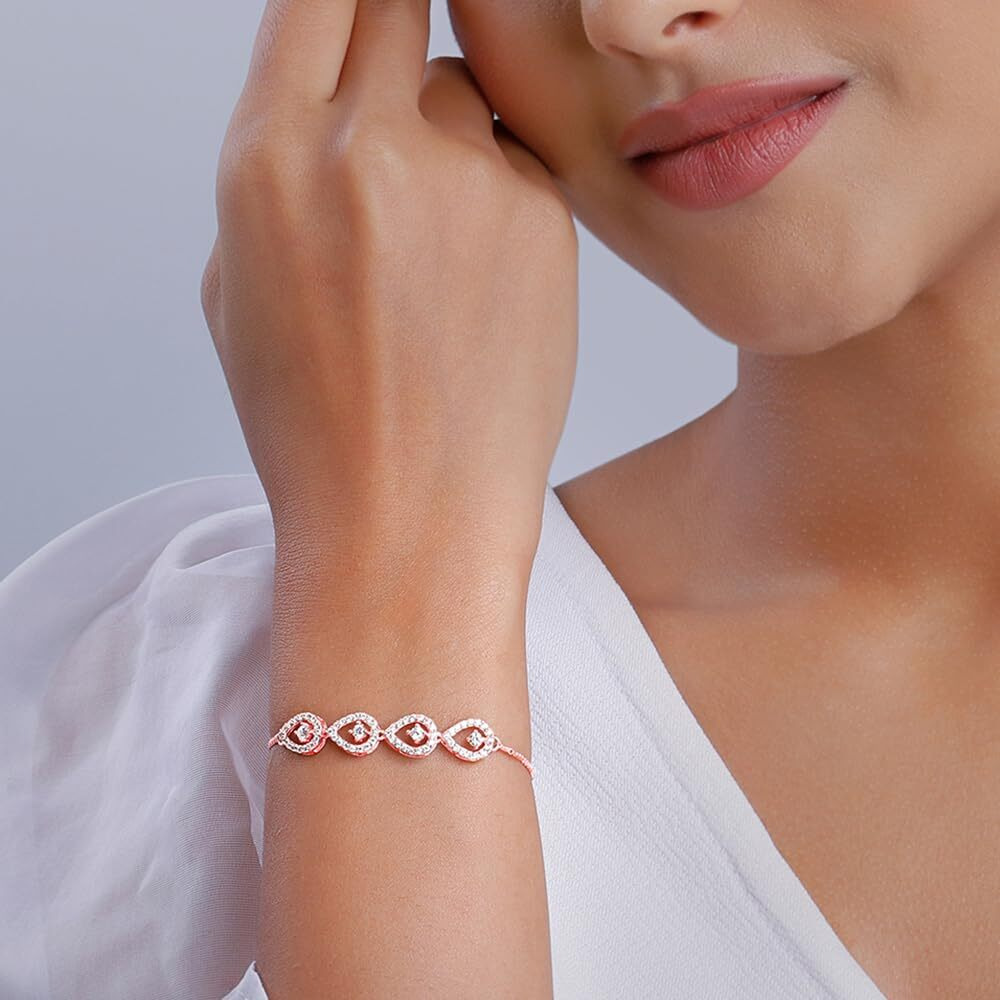 GIVA 925 Rose Gold Peary Love Bracelet, Adjustable | Rakhi Rakshabandhan Gift for Sister Bhabhi, Gifts for Women & Girls | With Certificate of Authenticity and 925 Stamp | 6 Month Warranty*