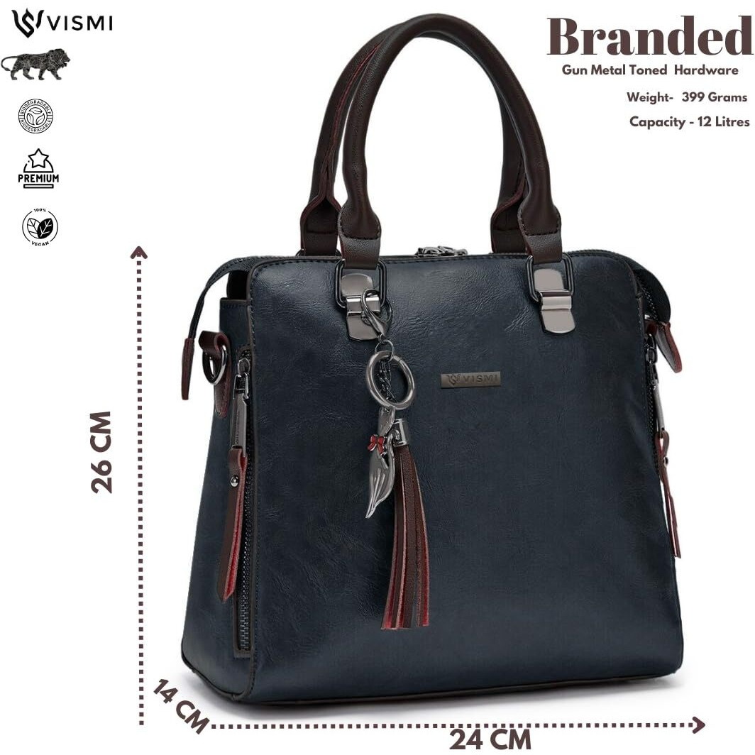 VISMIINTREND Leather Sling Satchel Handbag for Women & Girls| Casual Black Shoulder Bags for Travel, Office, College | Side Purse for Birthday, Anniversary Gift for Wife/Mother & Rakhi Gift for Sister