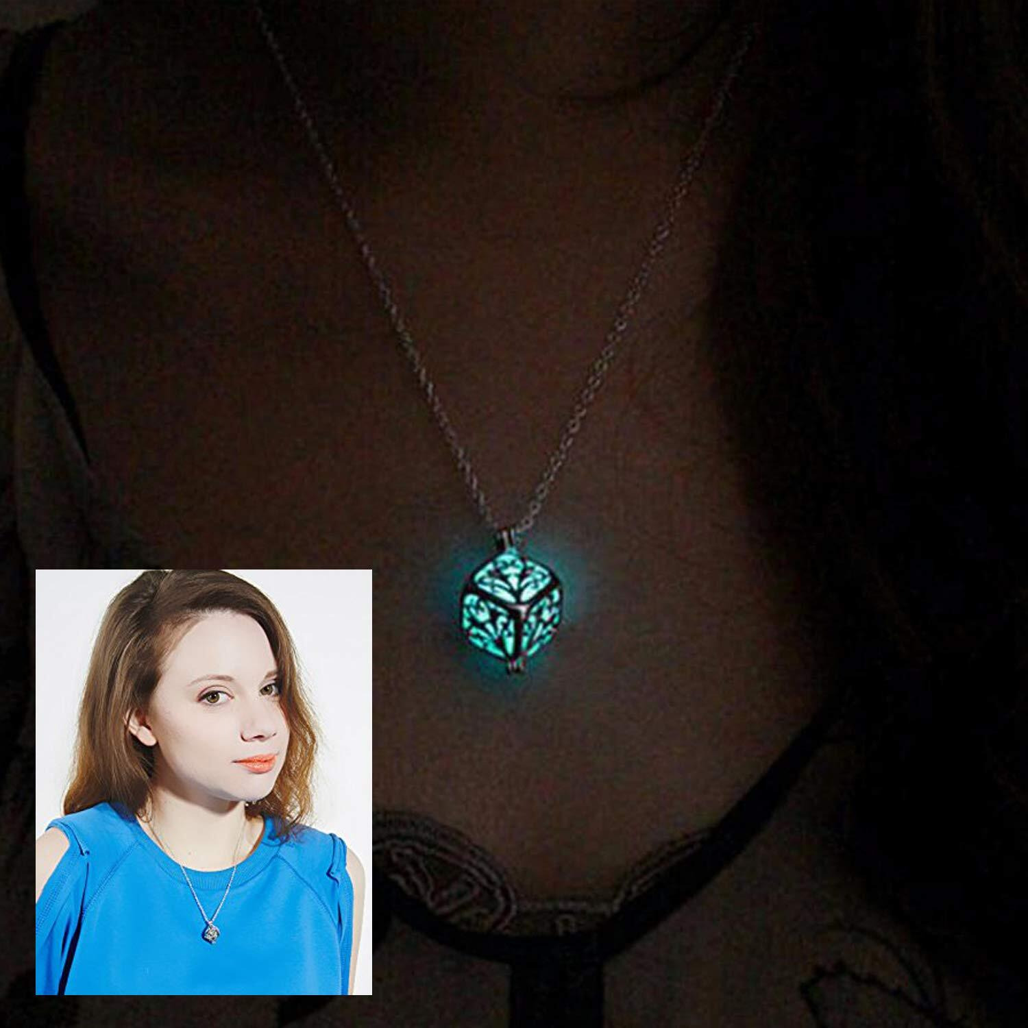 Young & Forever Rakhi Gift For Brother Sister Trendsetter Glow-In-The-Dark Enchanting Cube 925 Silver Pendant For Womens Girls
