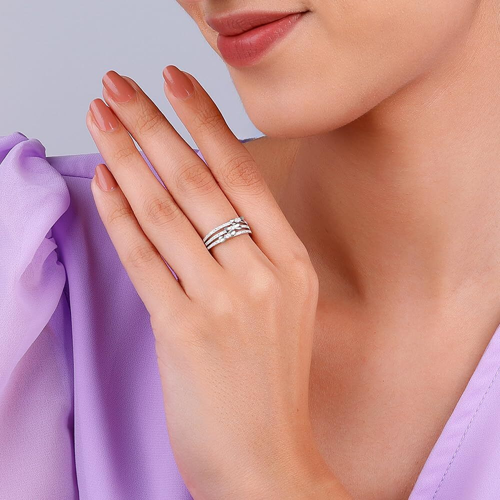GIVA 925 Silver Layered Bow Ring,Fixed Size,Indian - 11 | Rakhi Rakshabandhan Gift for Sister Bhabhi, Gifts for Women & Girls | With Certificate of Authenticity and 925 Stamp | 6 Months Warranty*