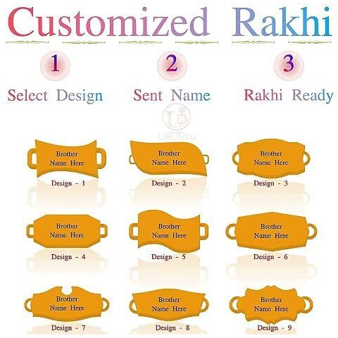 Ubuntu  Personalized Raksha Bandhan Rakhis For Lovely Brothers-Customized MDF Pearl Gold Color Rakhi with Roli & Chawal - (Pack of 1) Note- Check Delivery Date Before Order.