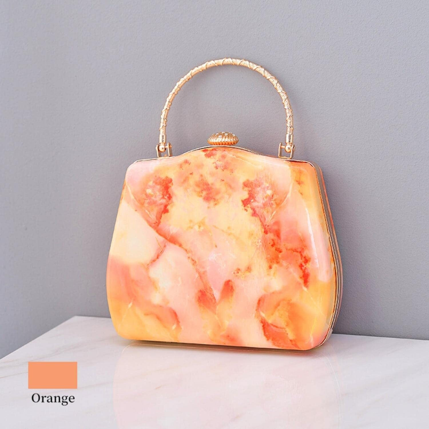 VISMIINTREND Womens Stylish Acrylic Marble Clutch Sling Hobo Handbags for Women & Girls| Shoulder Purse for Birthday, Cocktail Party, Wedding, Anniversary Gift for Wife, Rakhi Gifts for Sister