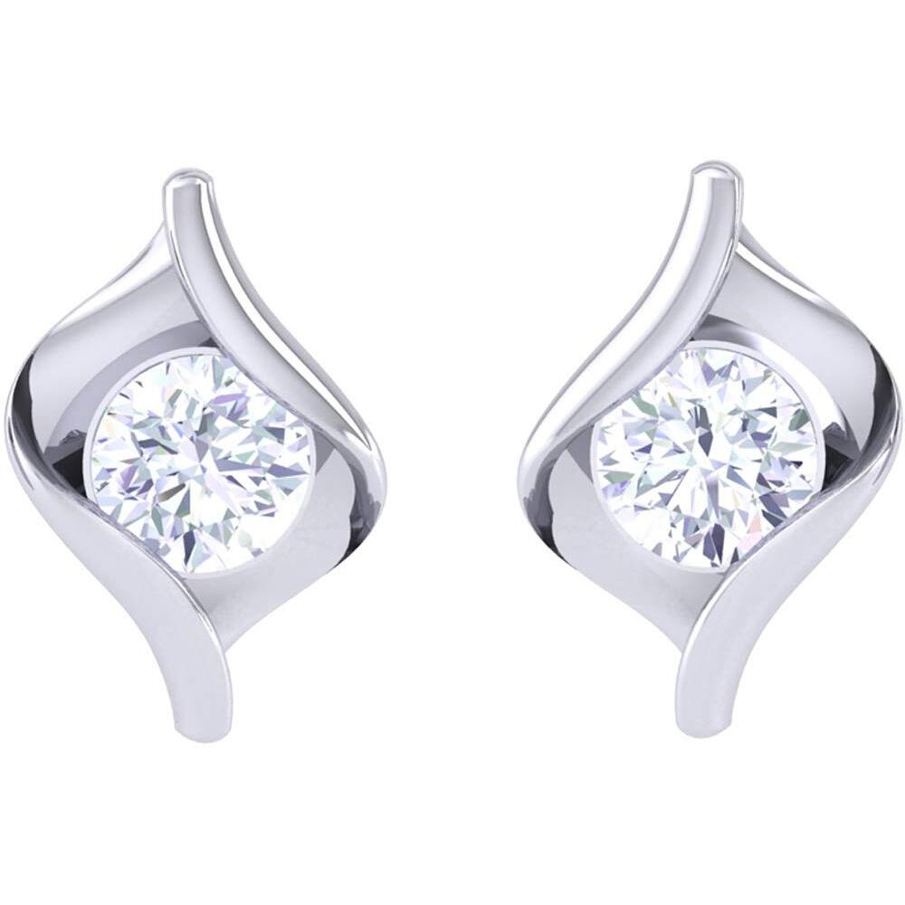 CLARA Made with Swiss Zirconia 925 Sterling Silver Platinum Plated Mia Solitaire Earring | Rakhi Rakshabandhan Gift for Sister Bhabhi| Gift For Women & Girls