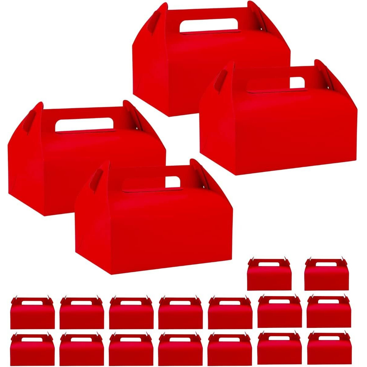 SATYAM KRAFT 20 Pcs Red Decorative Folding Paper Gift Boxes For Gifting Chocolates, Dryfruits Items - Fancy Decorative Packaging In Pooja Function, Rakshabandhan, Birthday, Rakhi Box, Brother-Sister Gift,Return Gift (Pack of 20) (Red)