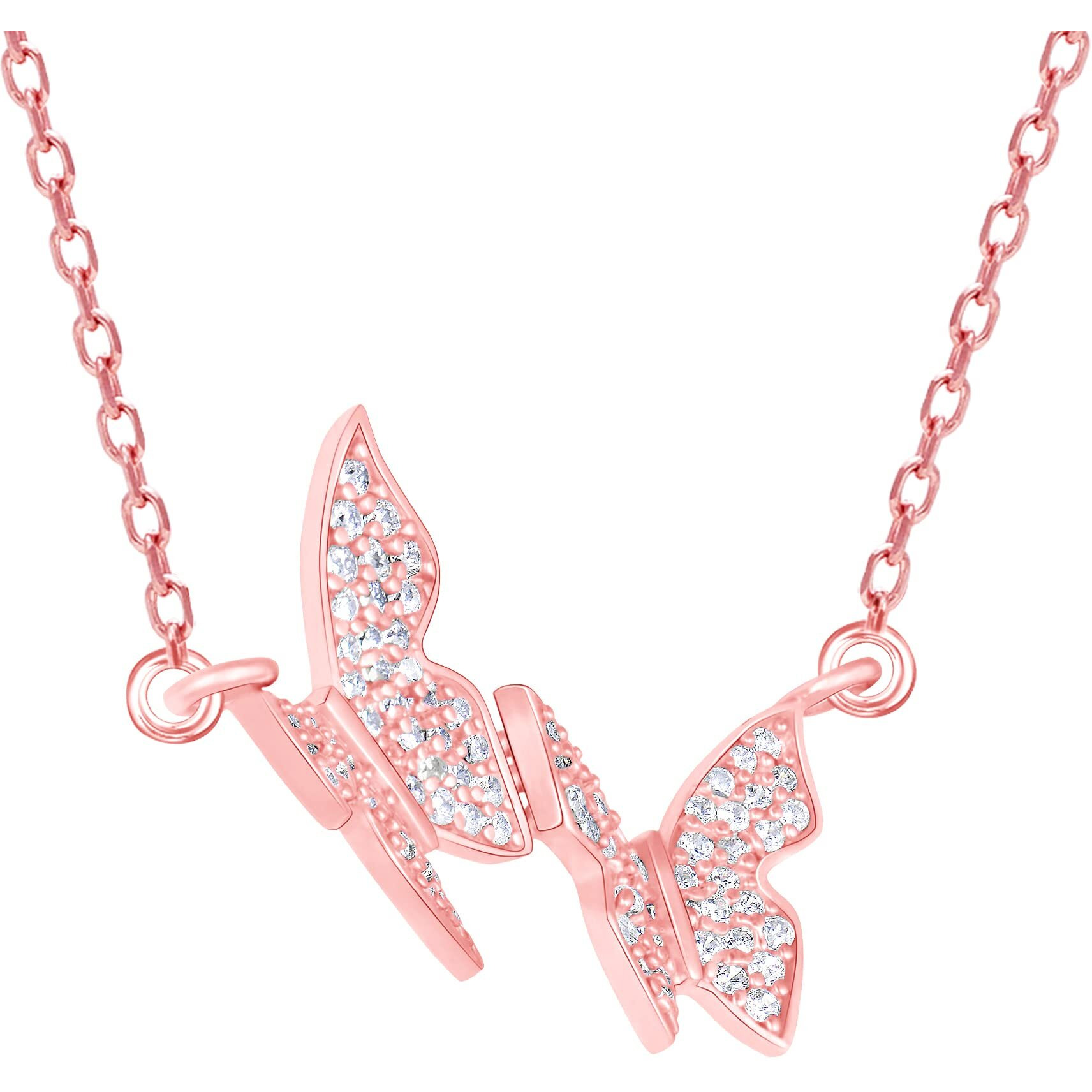 GIVA 925 Silver Rose Gold Wavering Wings Necklace|Rakhi Rakshabandhan Gift For Sister Bhabhi,Pendant To Gift Women&Girls|With Certificate Of Authenticity And 925 Stamp|6 Month Warranty*